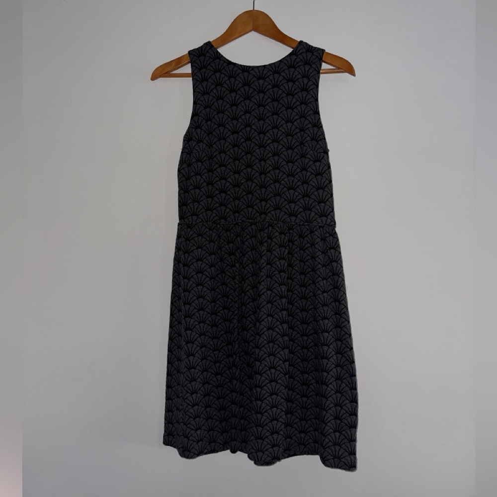 LOFT Patterned Grey and Black Dress